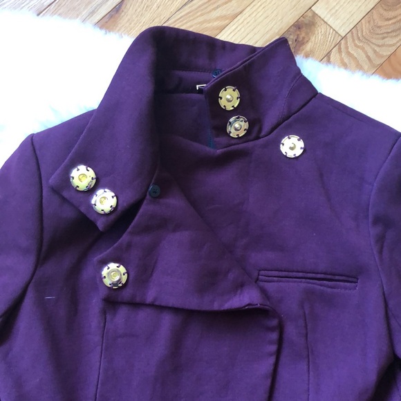 BEBE *faux fur collar missing* Cabernet peacoat-M - Picture 6 of 13